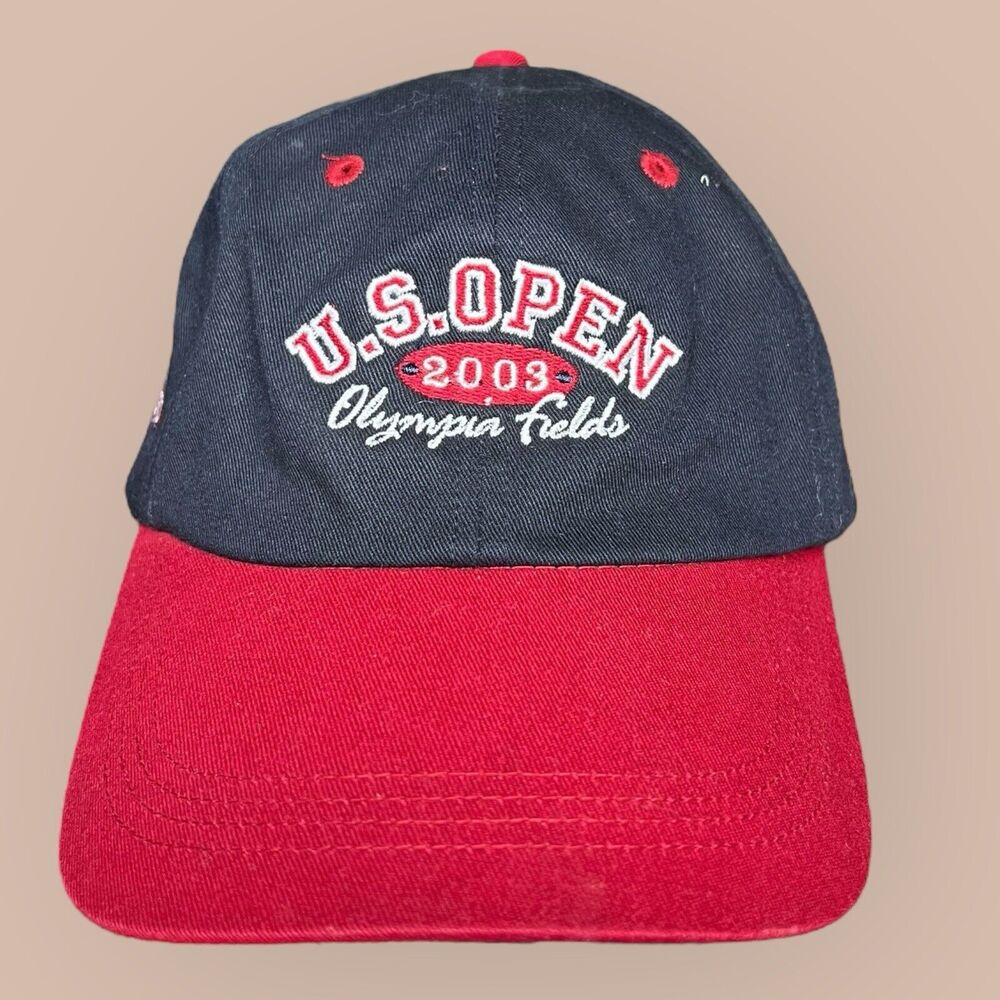 Vintage 2003 US Open Olympia Fields Golf Hat  USA Navy Red Embroidered